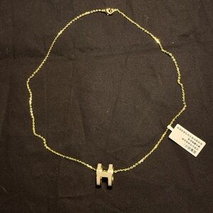Elegant Copper Alloy Jewelry Necklace with Etoupe H Pendant(OEM)
